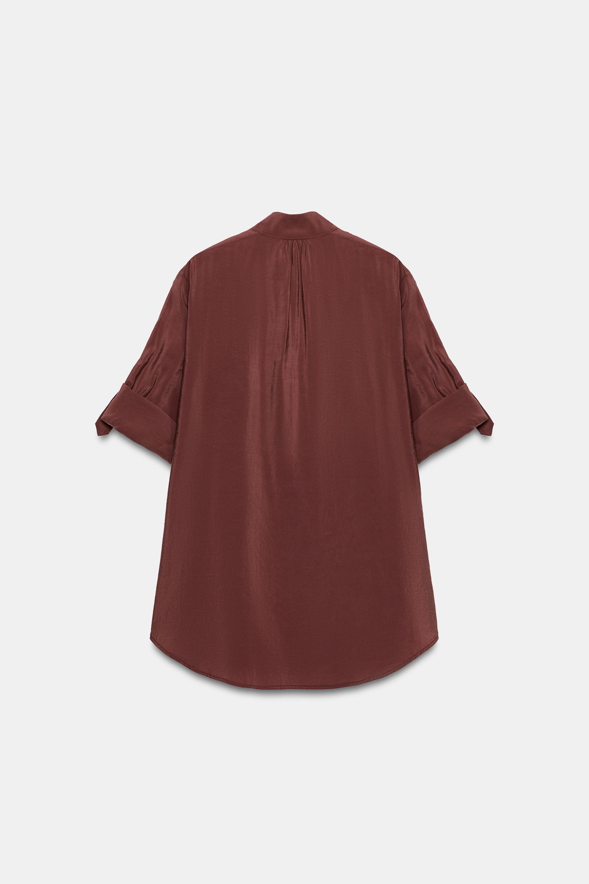 Zara Katlanabilir Kollu Gömlek görsel 7