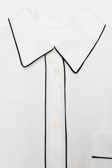 CHEMISE EN POPELINE LISERÉS ZW COLLECTION - Blanc de Zara - Image 5