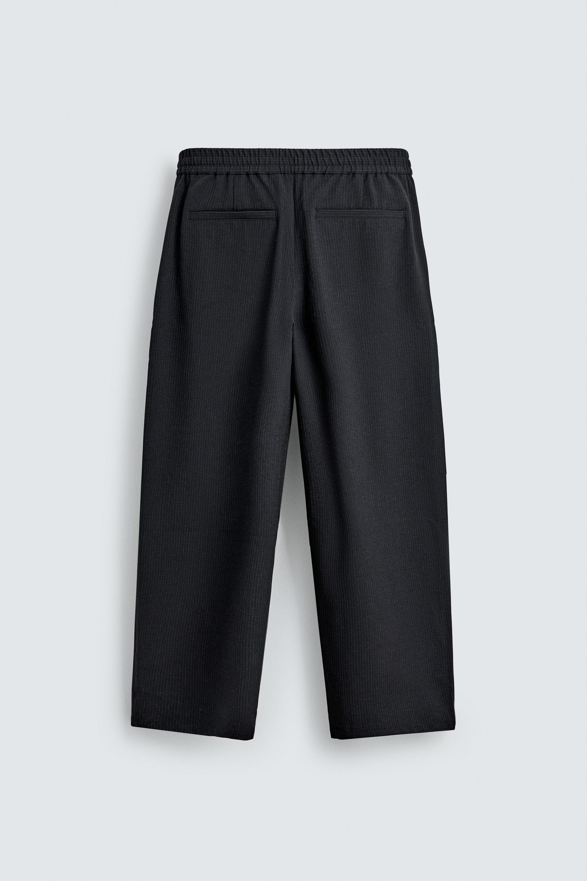RELAXED FIT PINSTRIPE PANTS
