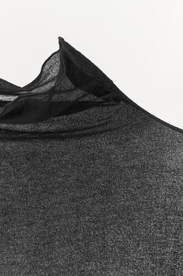 TOP PULL EN COTON - Noir de Zara - Image 4