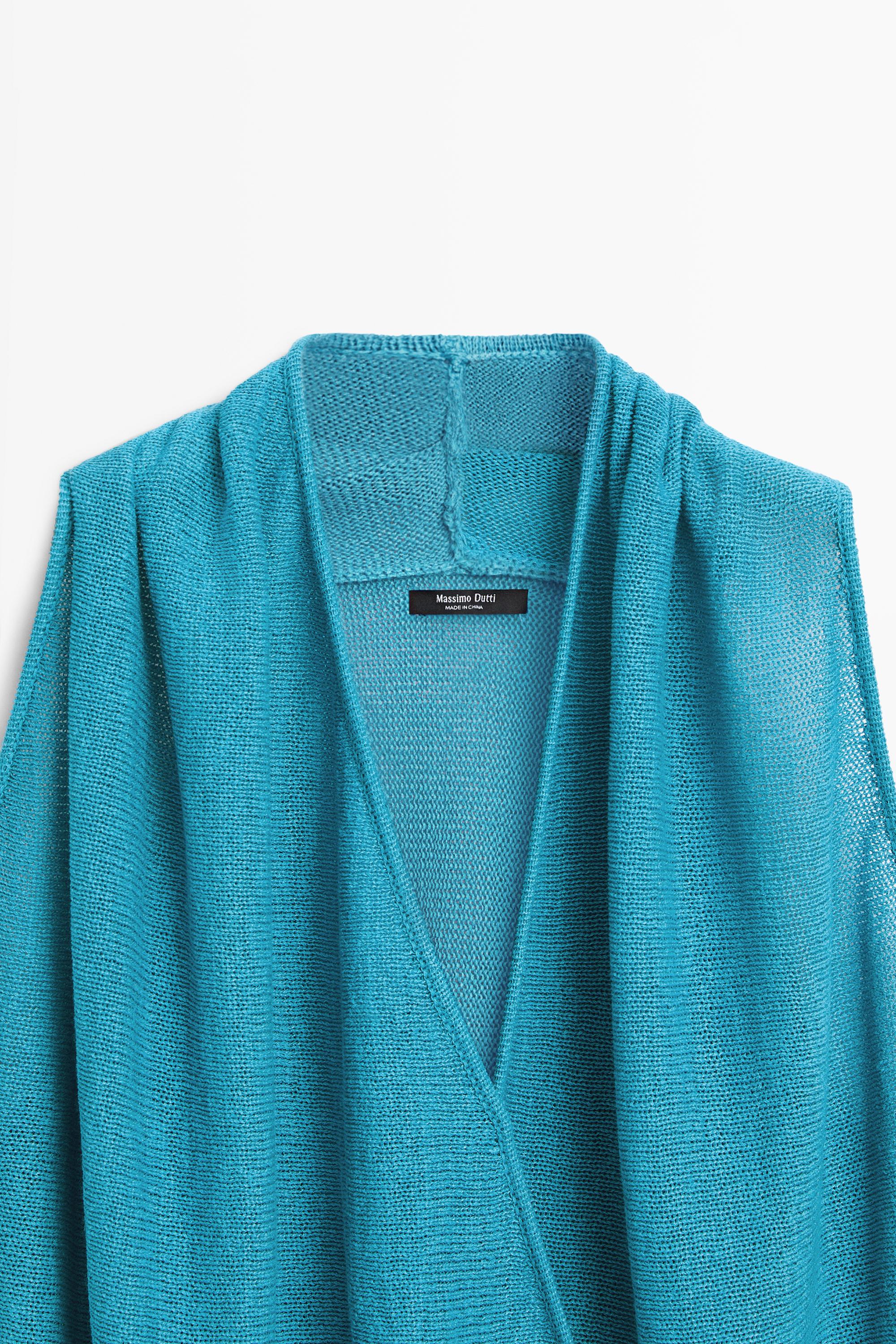 Linen blend crossover top