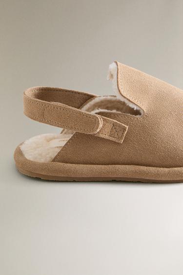 CHILDREN'S WARM LEATHER CLOGS - Brown by Zara - Image 4