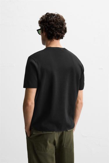 RELAXED FIT KNIT T-SHIRT - Black by Zara - Image 2