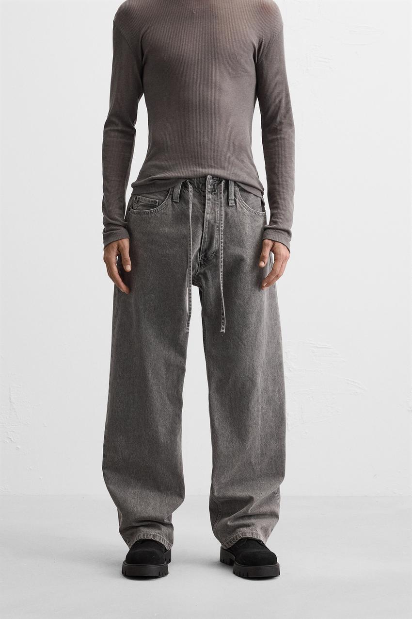 BAGGY FIT デニムパンツ - グレー | ZARA Japan / 日本