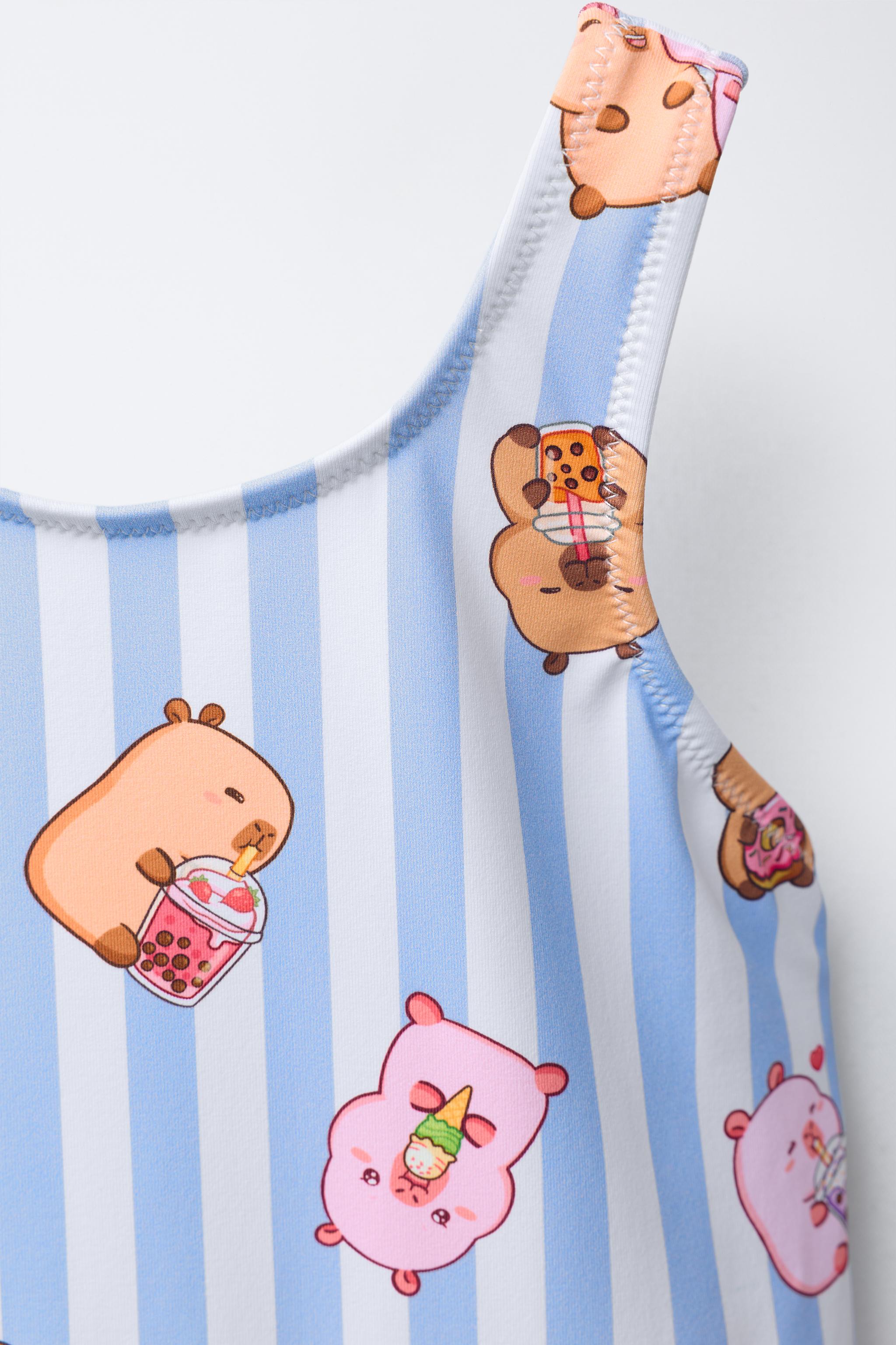 2-6 YEARS/ STRIPED CAPYBARA CAPYFUN © SWIMSUIT