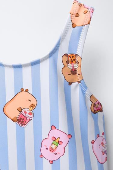 2-6 ANS/ MAILLOT DE BAIN À RAYURES CAPIBARA CAPYFUN © - Bleu de Zara - Image 2