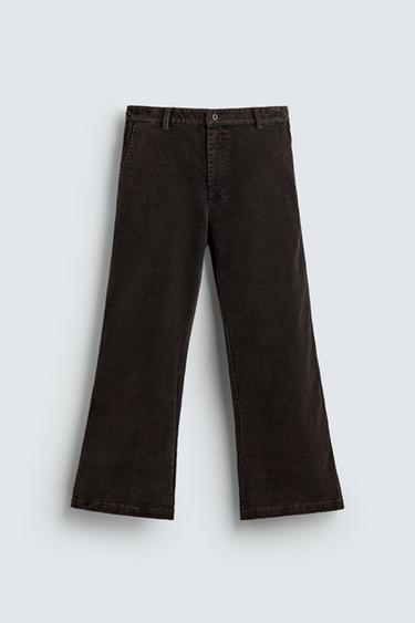 LIMITED EDITION FLARE FIT CORDUROY TROUSERS - Dark brown by Zara