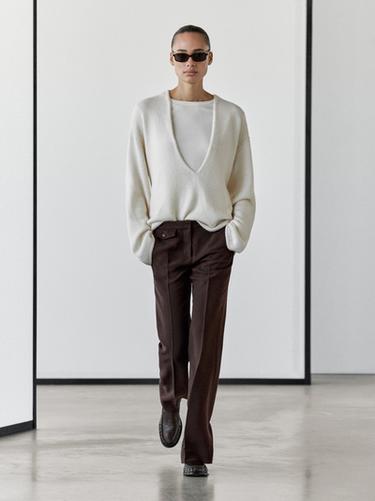 Zara Flared trousers with pocket - Chocolate - Image 0
