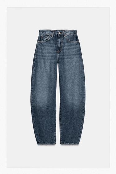ZW COLLECTION BALLOON HIGH-WAIST JEANS - Blue by Zara