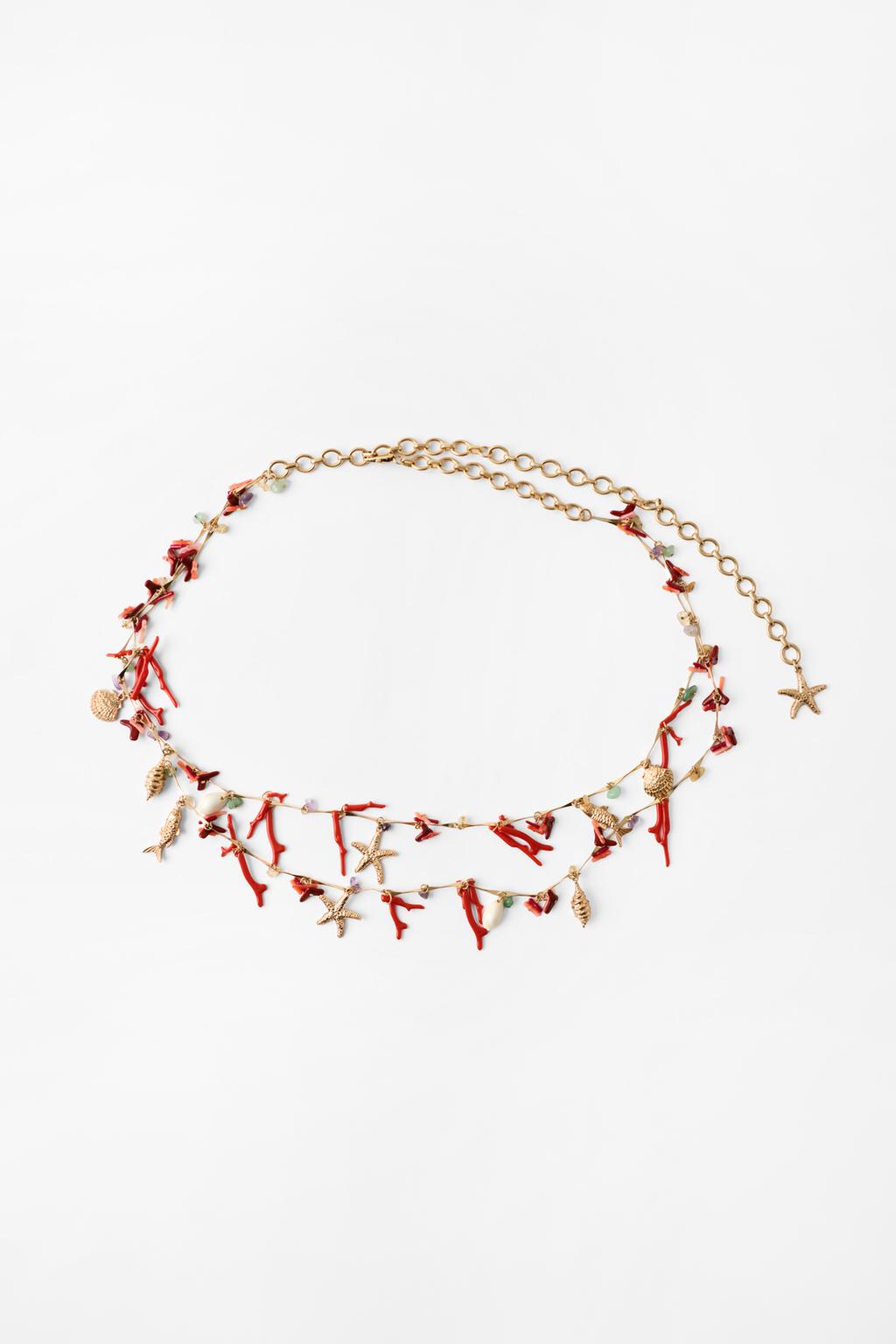 METAL BELT WITH MARINE CHARMS