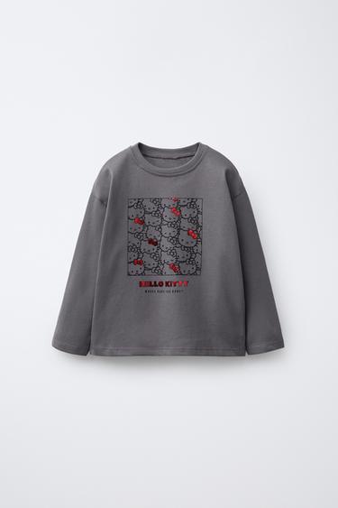 HELLO KITTY © SANRIO HEARTS T-SHIRT - Anthracite grey by Zara