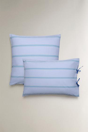 Zara KIDS' STRIPED PILLOWCASE - Blue - Image 0