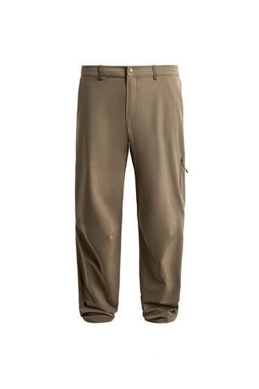 Zara GRAVEL TECHNICAL PANTS - Brown