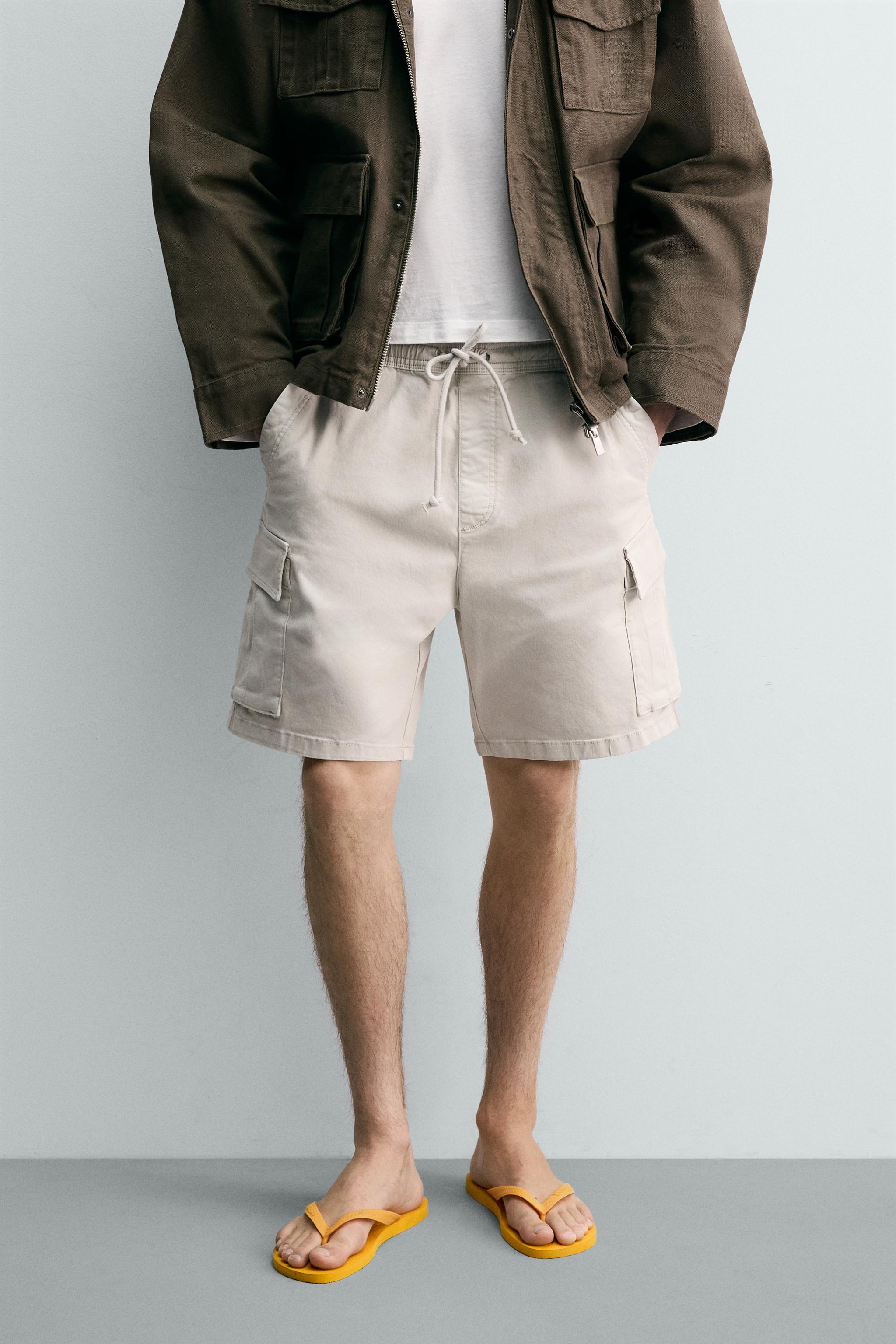 FADED RELAXED FIT CARGO BERMUDA SHORTS — Ice (alternate view)