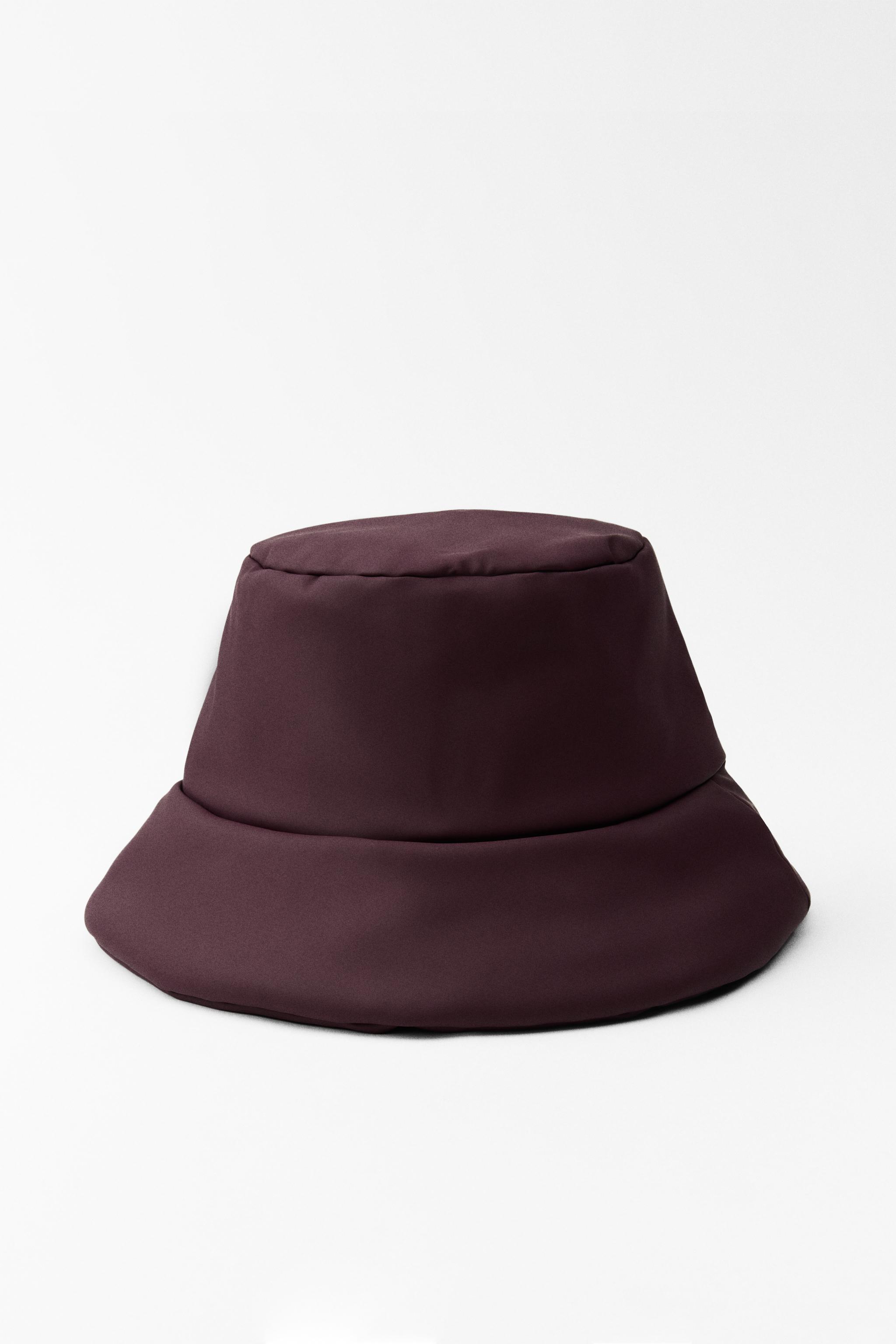 Zara store Water Repellent Bucket Hat Size Medium Red