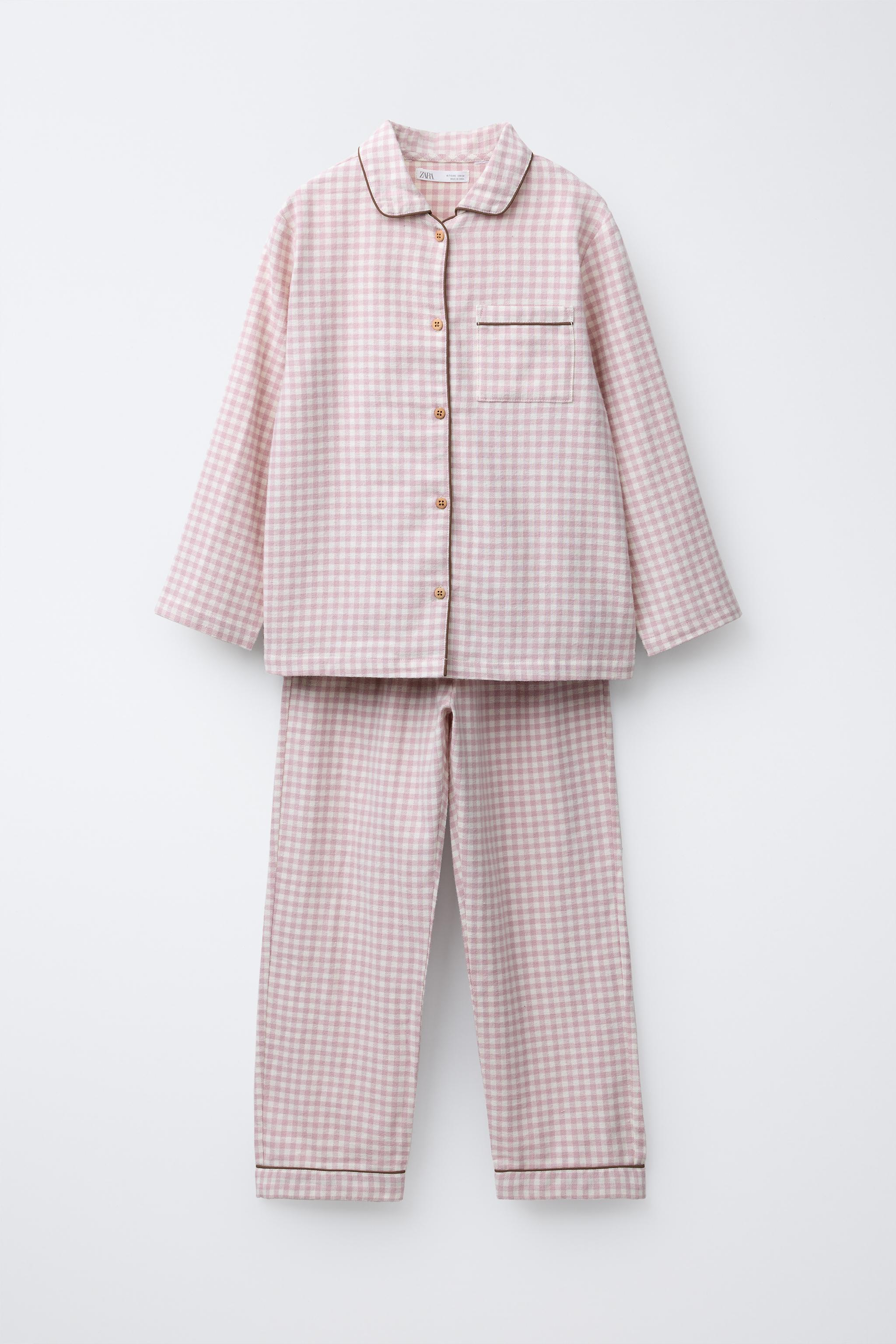 AGES 6-14 / GINGHAM FLANNEL PAJAMAS