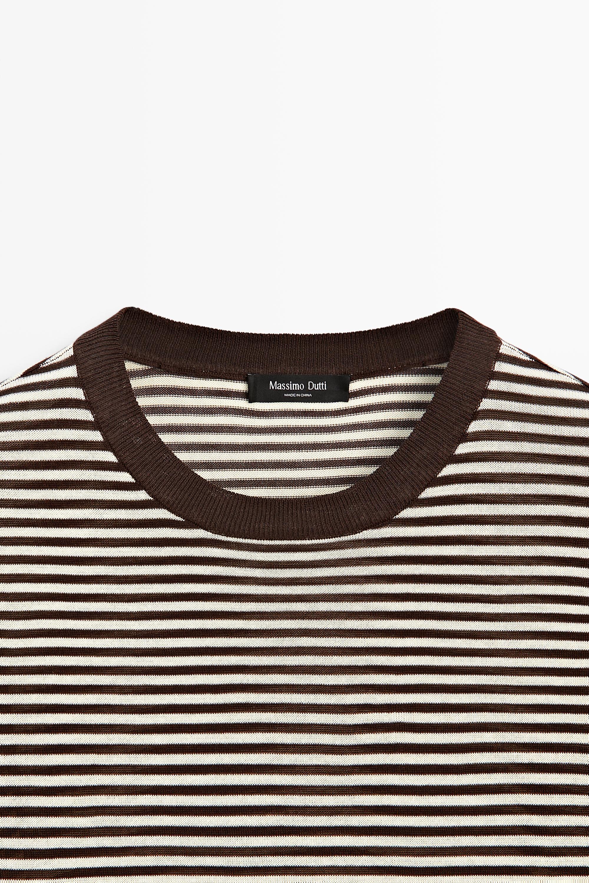 100% cotton short sleeve striped T-shirt