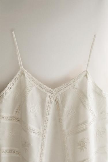 CHEMISE DE NUIT BRODERIES - Blanc de Zara - Image 1