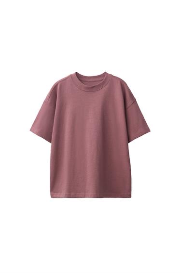 CAMISETA MANGA CORTA LISA - Granate de Zara