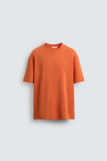 RELAXED FIT INTERLOCK T-SHIRT /04 - Orange by Zara