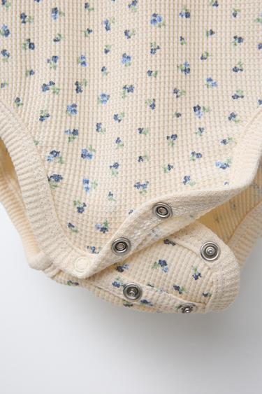 ENSEMBLE BODY ET LEGGING GAUFRÉ À FLEURS - Bleu de Zara - Image 3