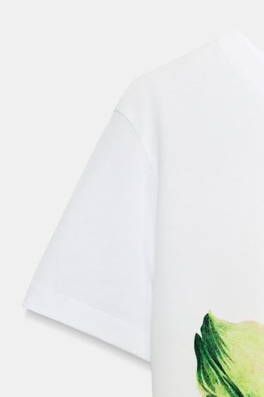 T-SHIRT À IMPRIMÉ FLEURI - Blanc de Zara - Image 6