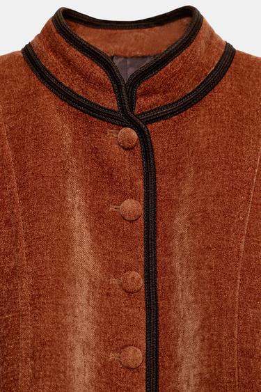 VESTE À LISERÉS EN CONTRASTE - Orange brûlé de Zara - Image 10