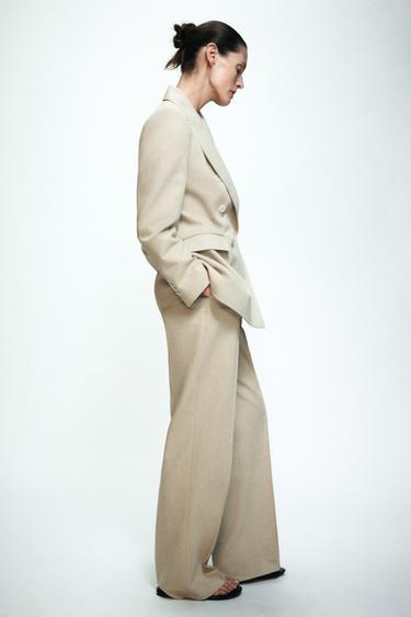 HIGH-WAIST TROUSERS - Sand by Zara