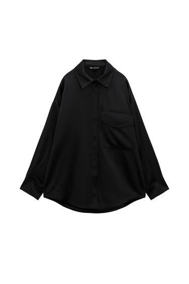 OVERSIZED SATIN EFFECT OVERSHIRT