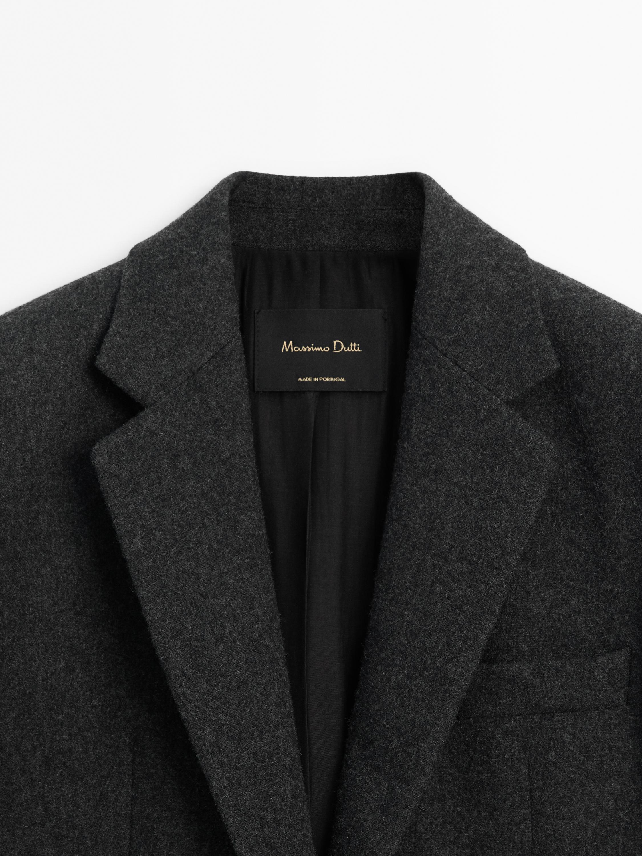 Wool blend blazer with flannel detail - Cobalt | ZARA United Wool blend blazer with flannel detail - Cobalt | ZARA United