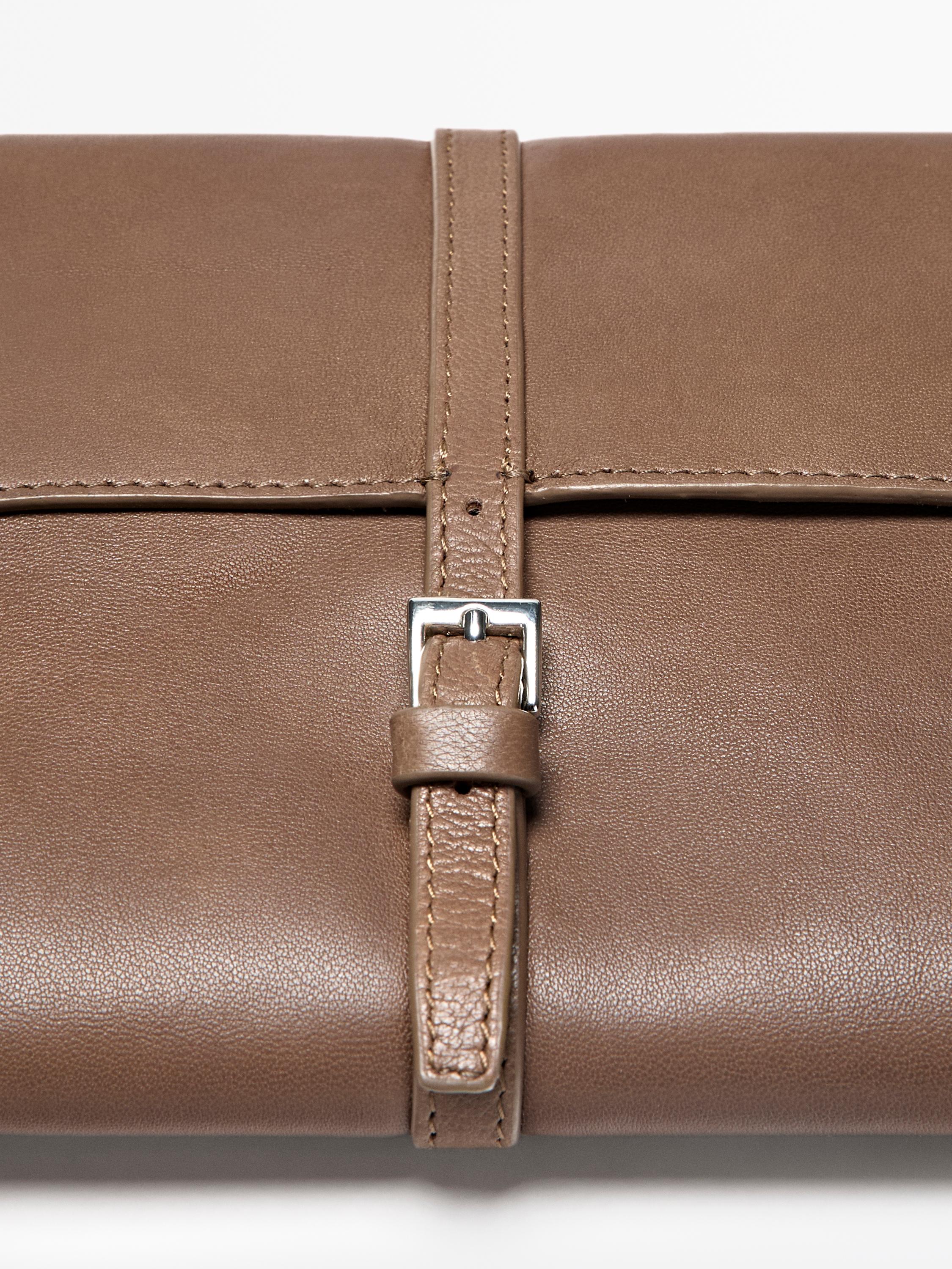 Nappa leather tech accessory case — Black gold