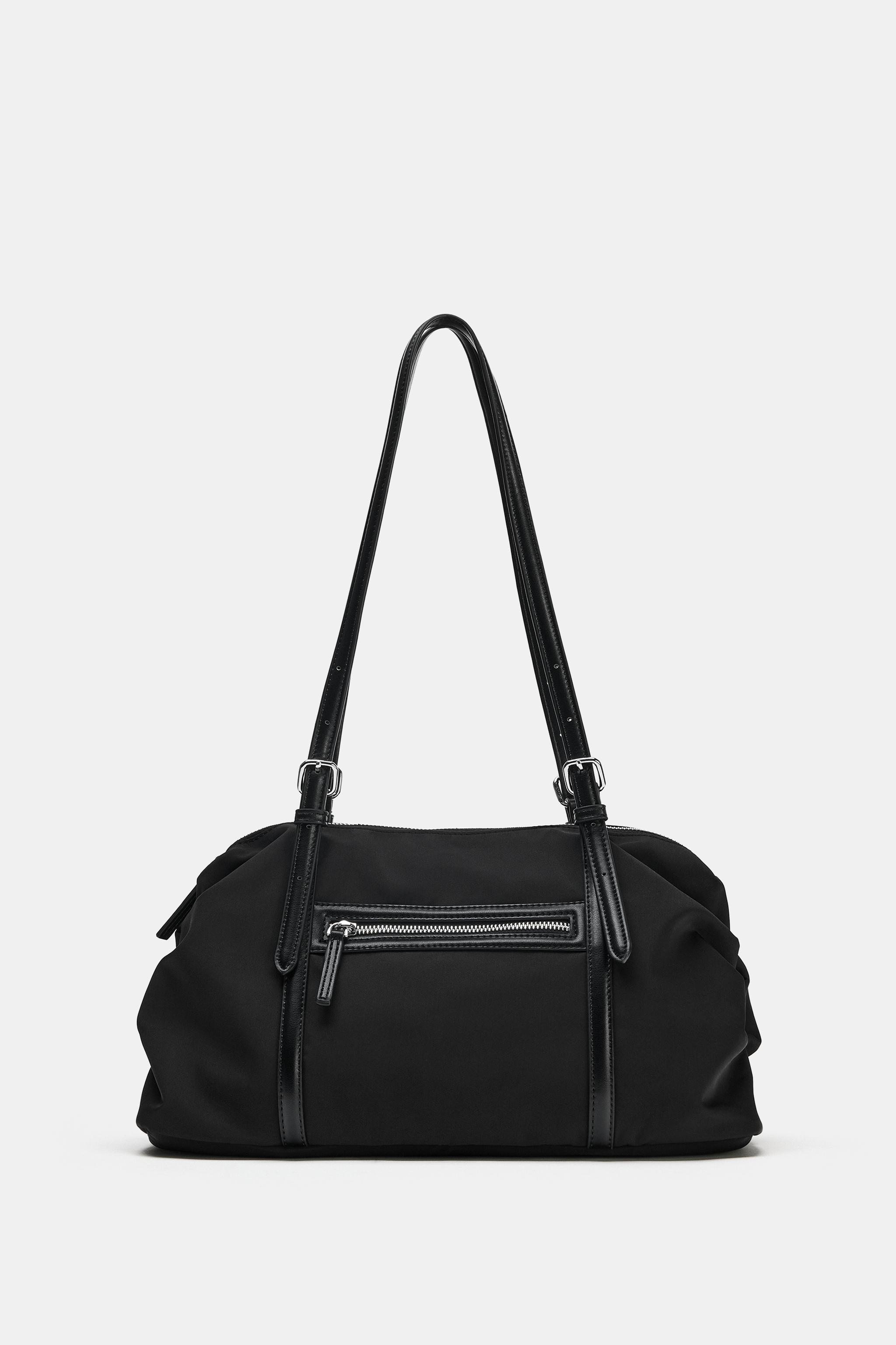 外ポケット付きショルダーバッグ - ブラック | ZARA Japan / 日本