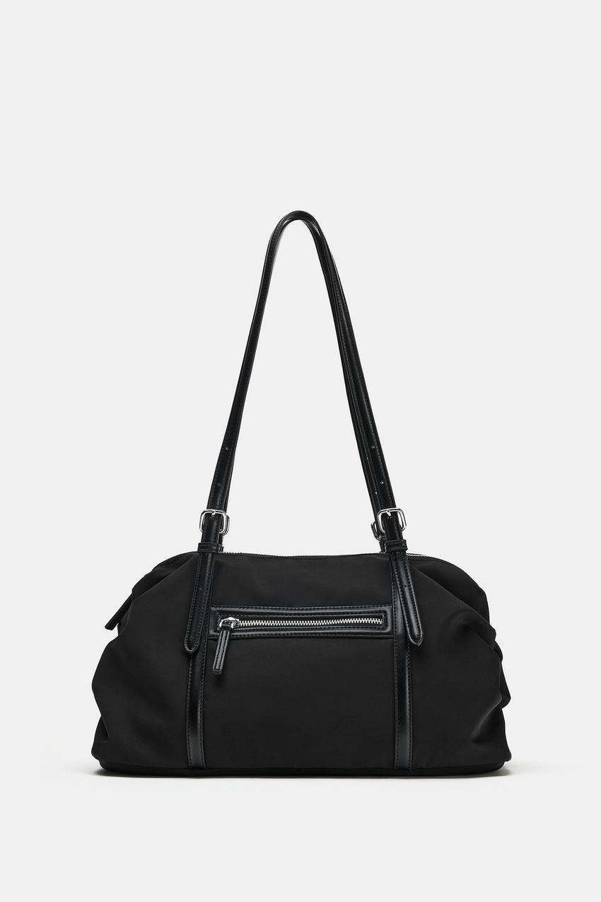 外ポケット付きショルダーバッグ - ブラック | ZARA Japan / 日本