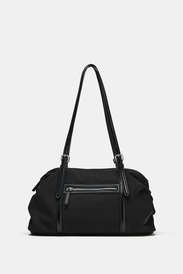 SHOULDER BAG WITH EXTERIOR POCKET - Black by Zara