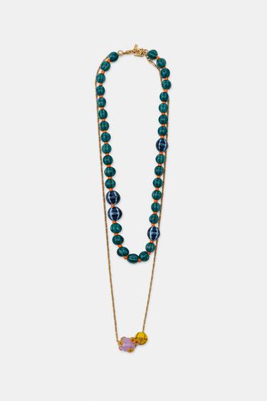 PACK 2 COLLARES CORDÓN BOLAS CERÁMICA - Multicolor de Zara
