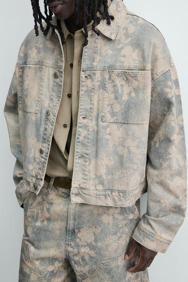 BLOUSON COURT EN DENIM À IMPRIMÉ FLORAL - Imprimée de Zara - Image 5