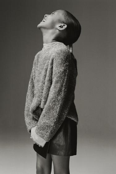 JUPE-SHORT AVEC NŒUD EN MATIÈRE SYNTHÉTIQUE - Noir de Zara - Image 5