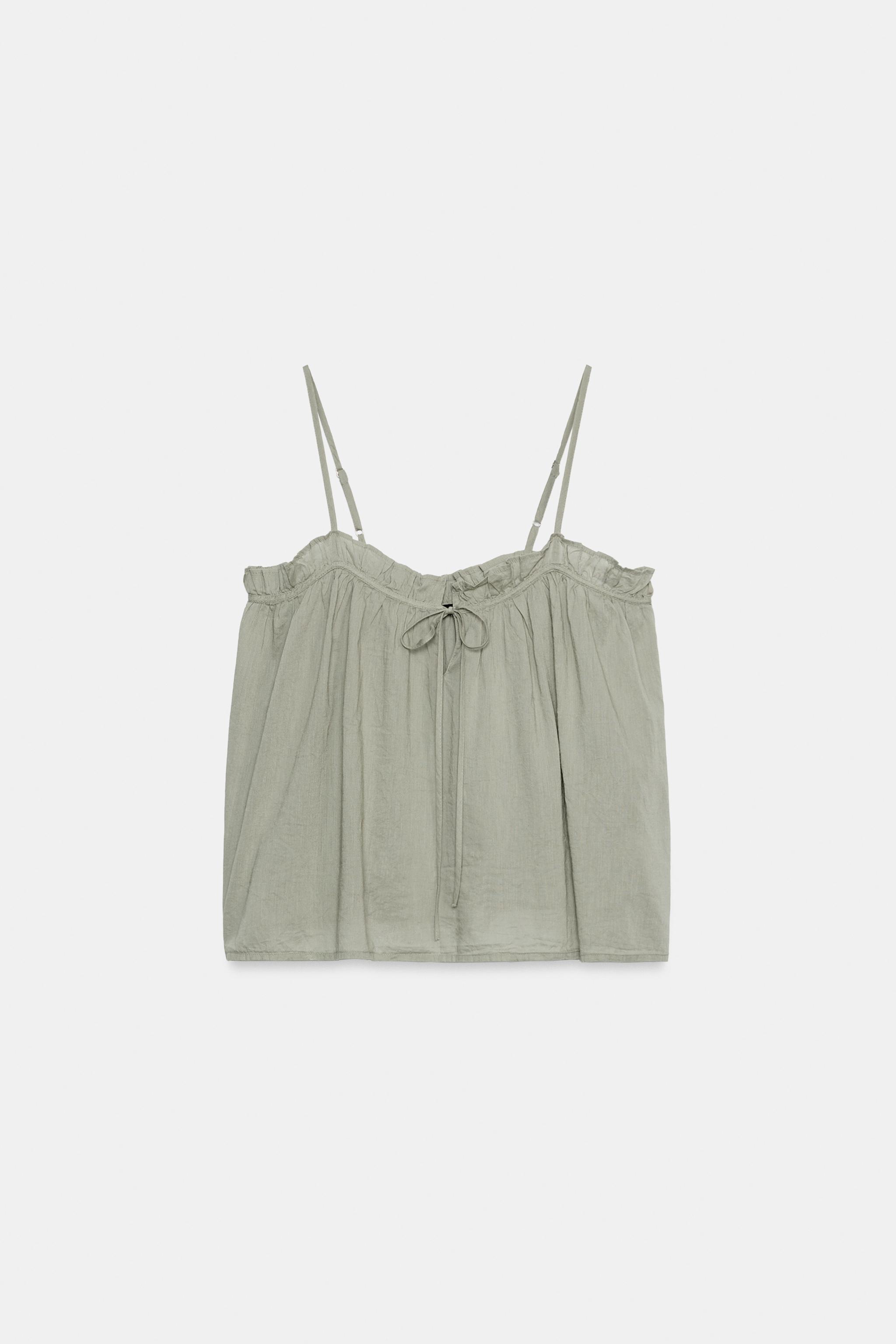 WASHED TIE-STRAP TOP