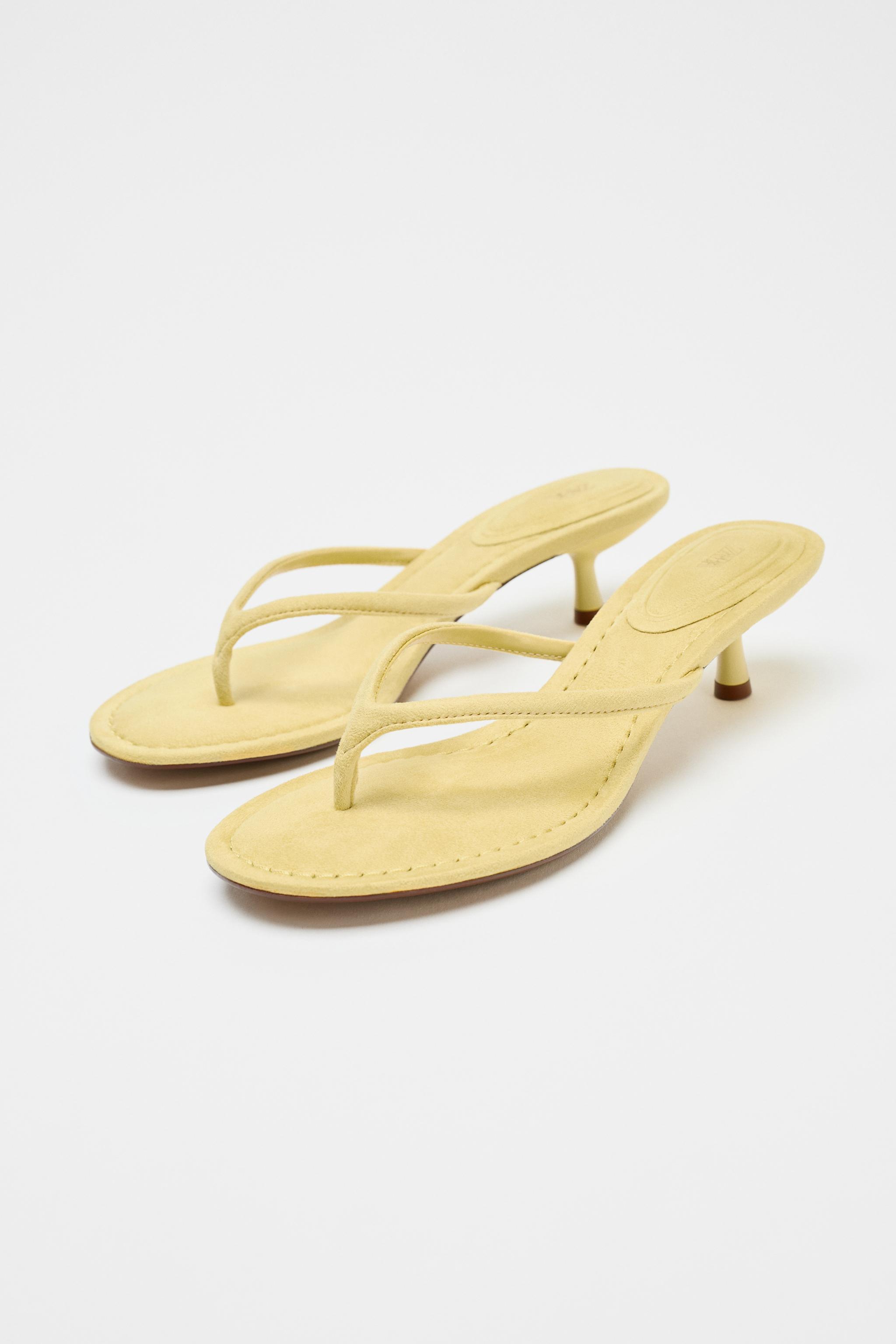 SANDALES KITTEN HEEL EFFET SOFT
