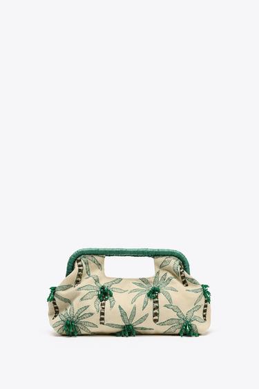 CLUTCH MET KRALEN - Ecru van Zara