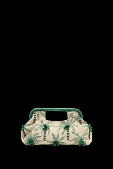 BEADED DETAIL CLUTCH - Ecru by Zara - Image 0