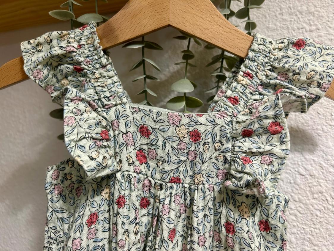 FLORAL PRINT TEXTURED DUNGAREES - Image 3