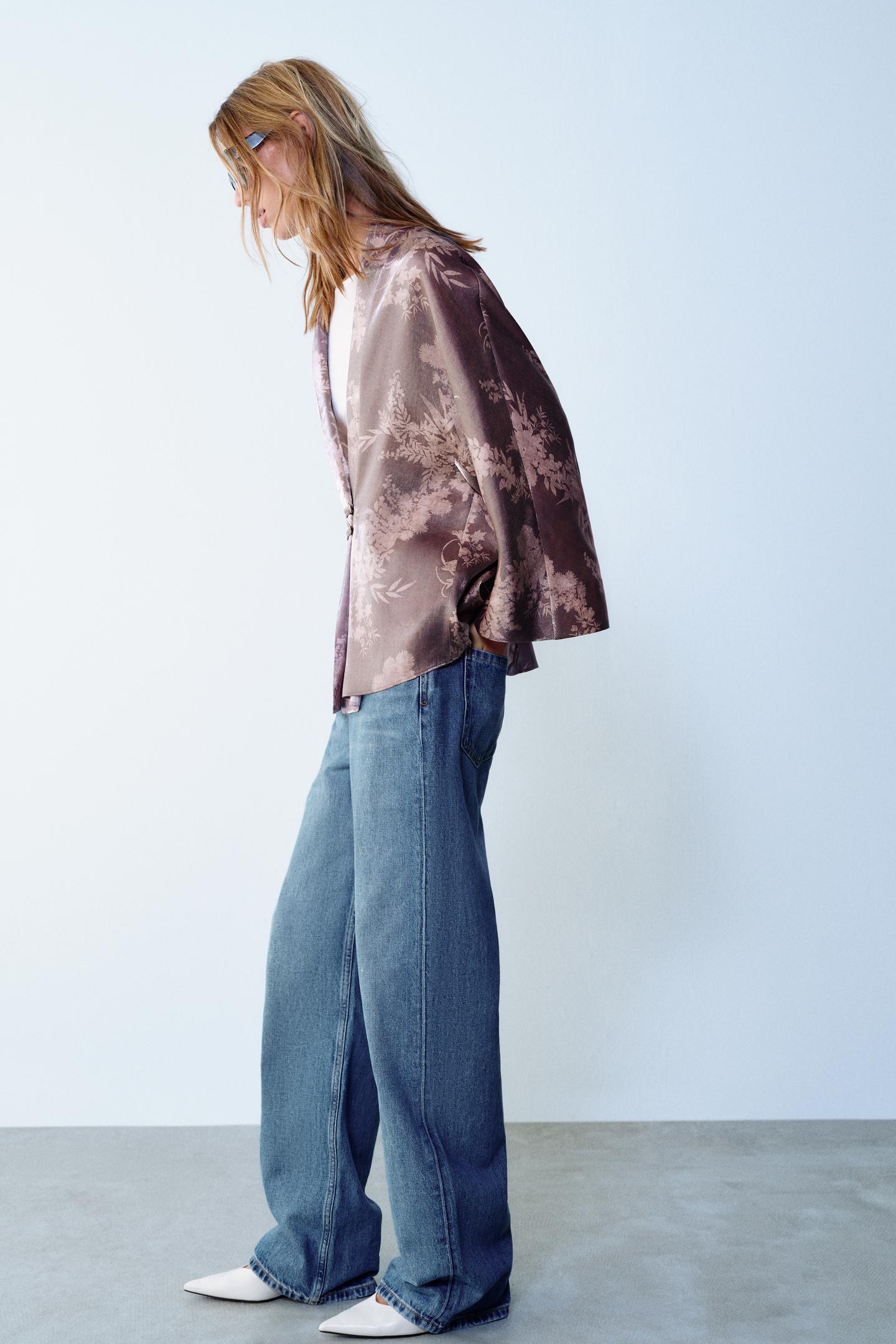 Женская рубашка Zara Printed Wide-Sleeve, цвет: Разноцветный — фото 5