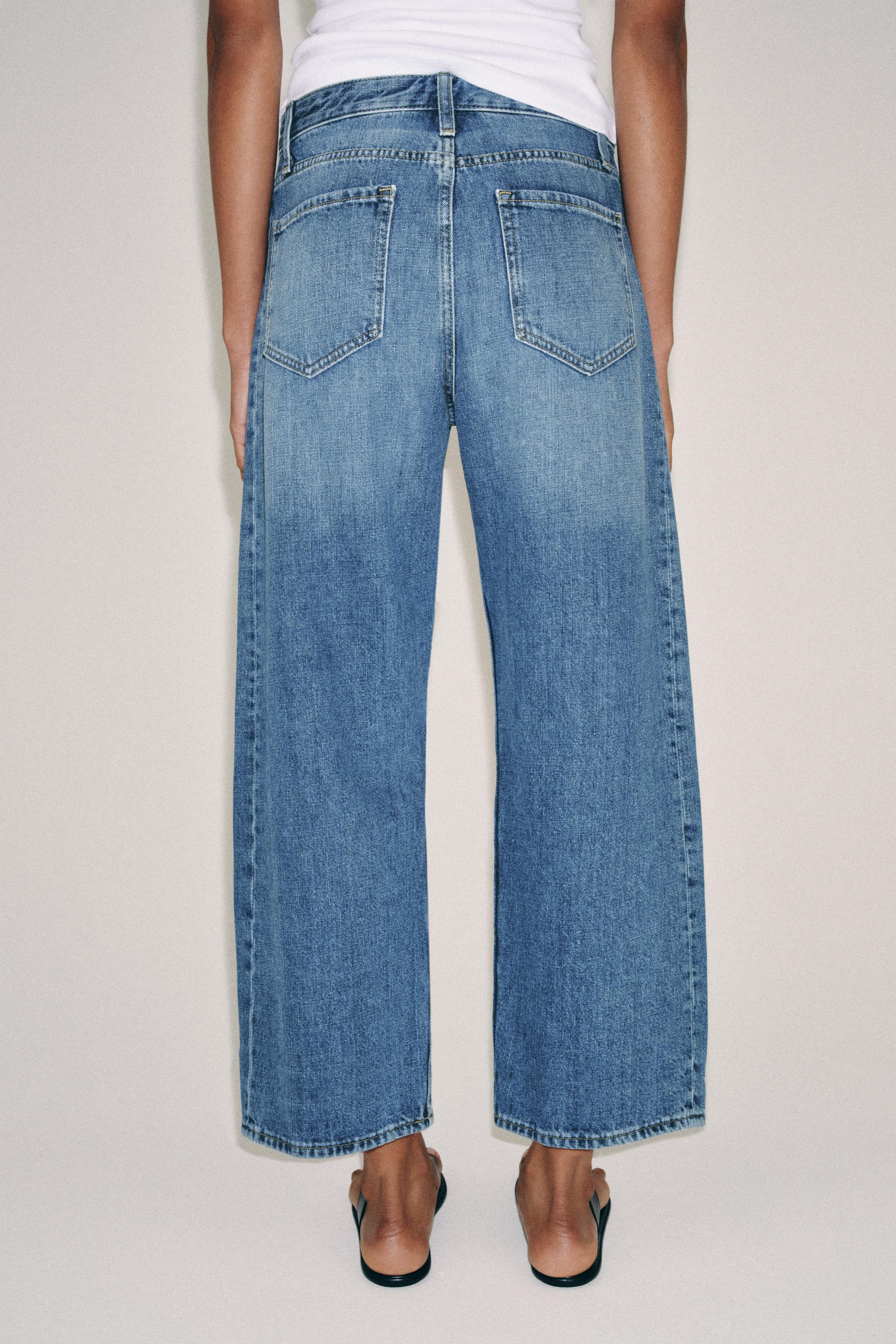 Zara ZW COLLECTION ANKLE RELAXED ORTA BEL JEAN görsel 3