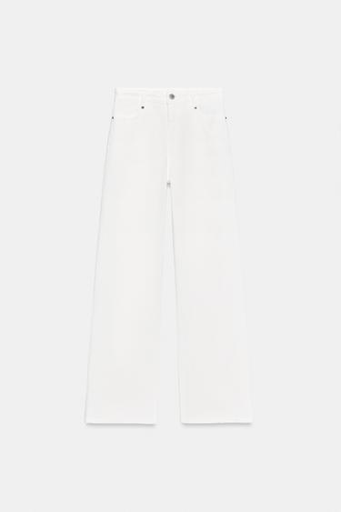 ZW COLLECTION HIGH-WAIST WIDE-LEG JEANS - Oyster-white by Zara - Image 0