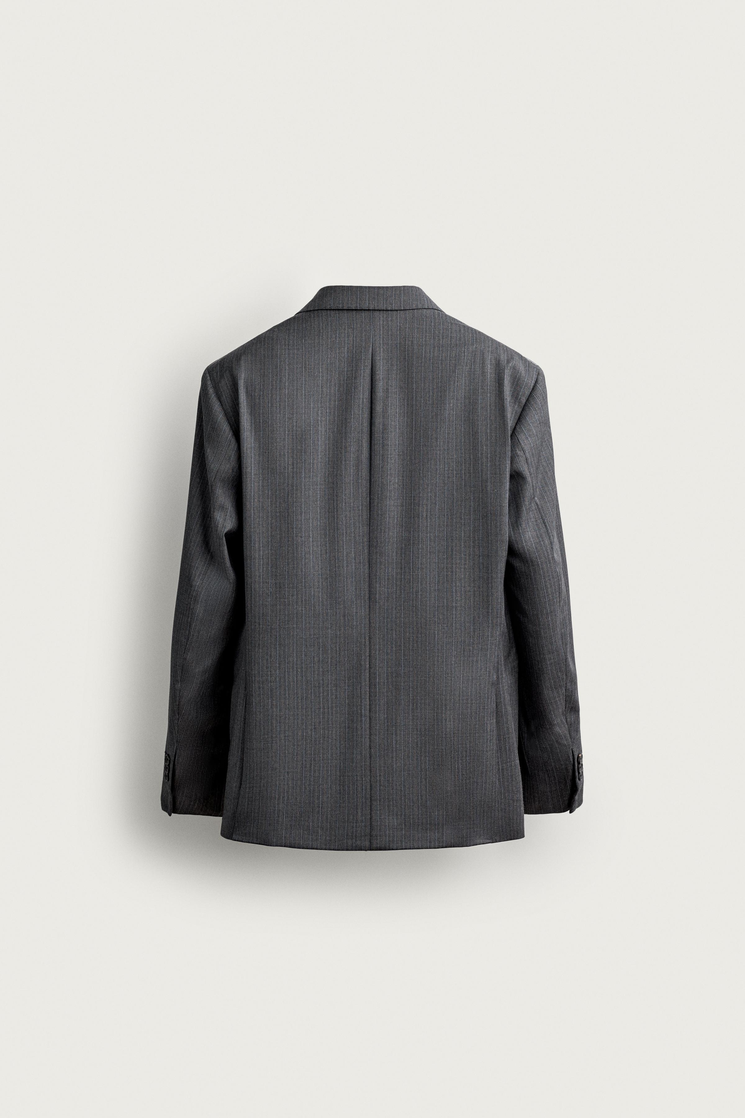 Мужские пиджаки Zara 100% WOOL STRIPED SUIT BLAZER — фото 8