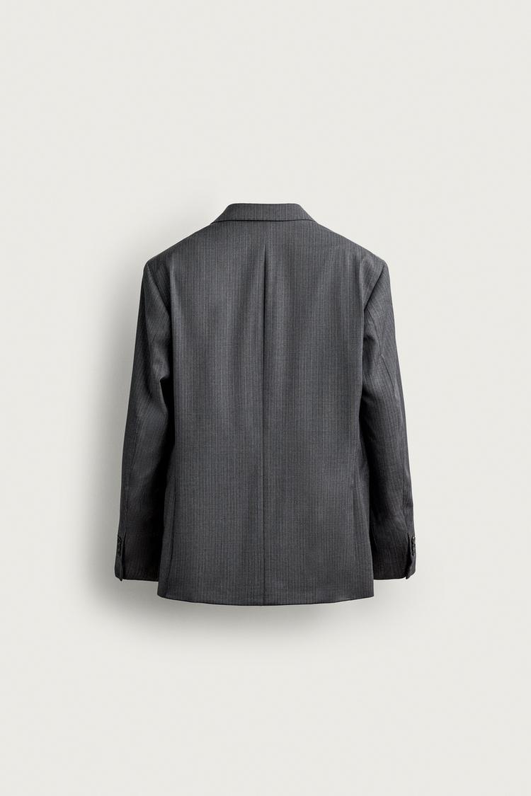 Blazer de traje de lana 100% a rayas 8