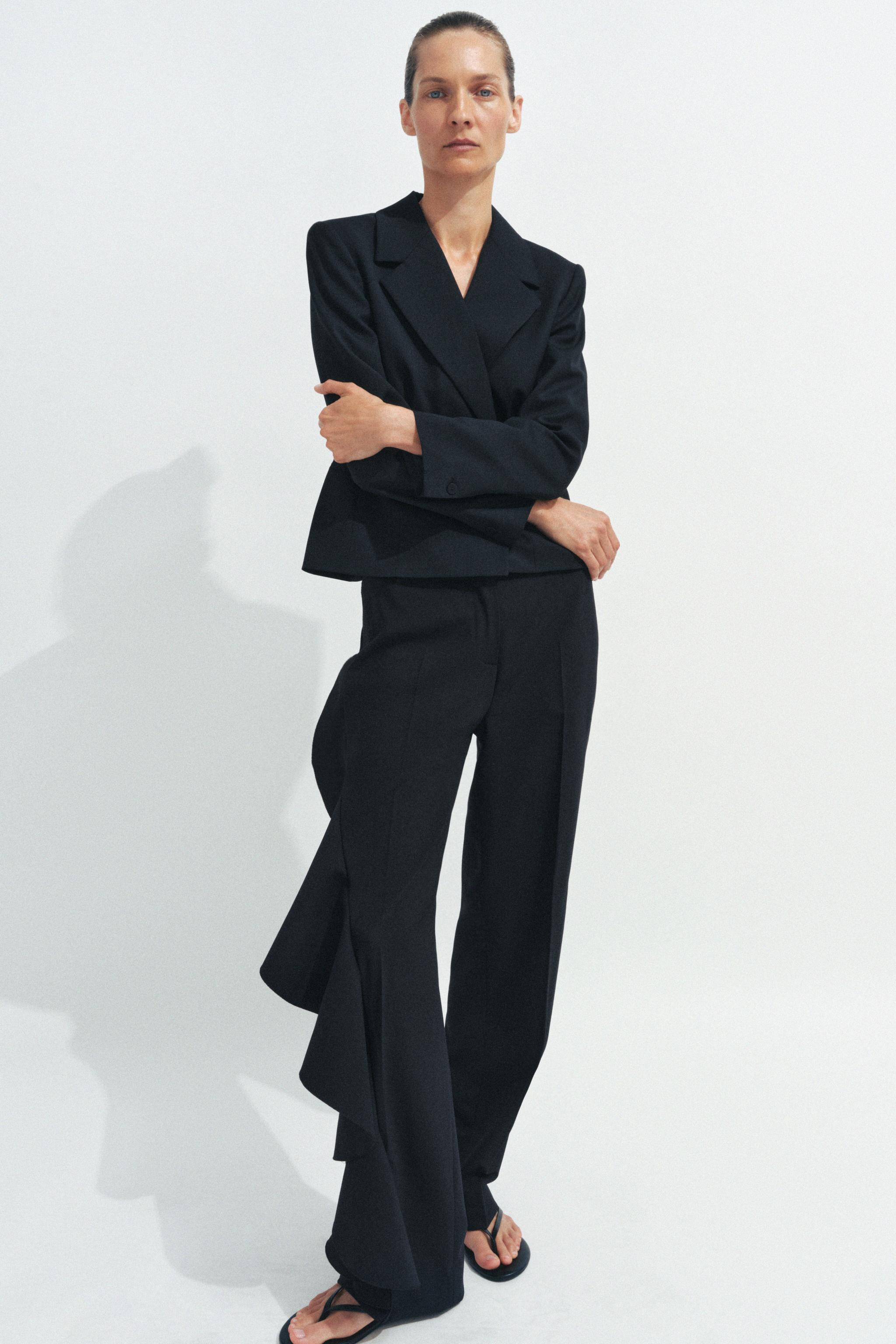 TAILORED WOOL BLEND BLAZER ZW COLLECTION — Black