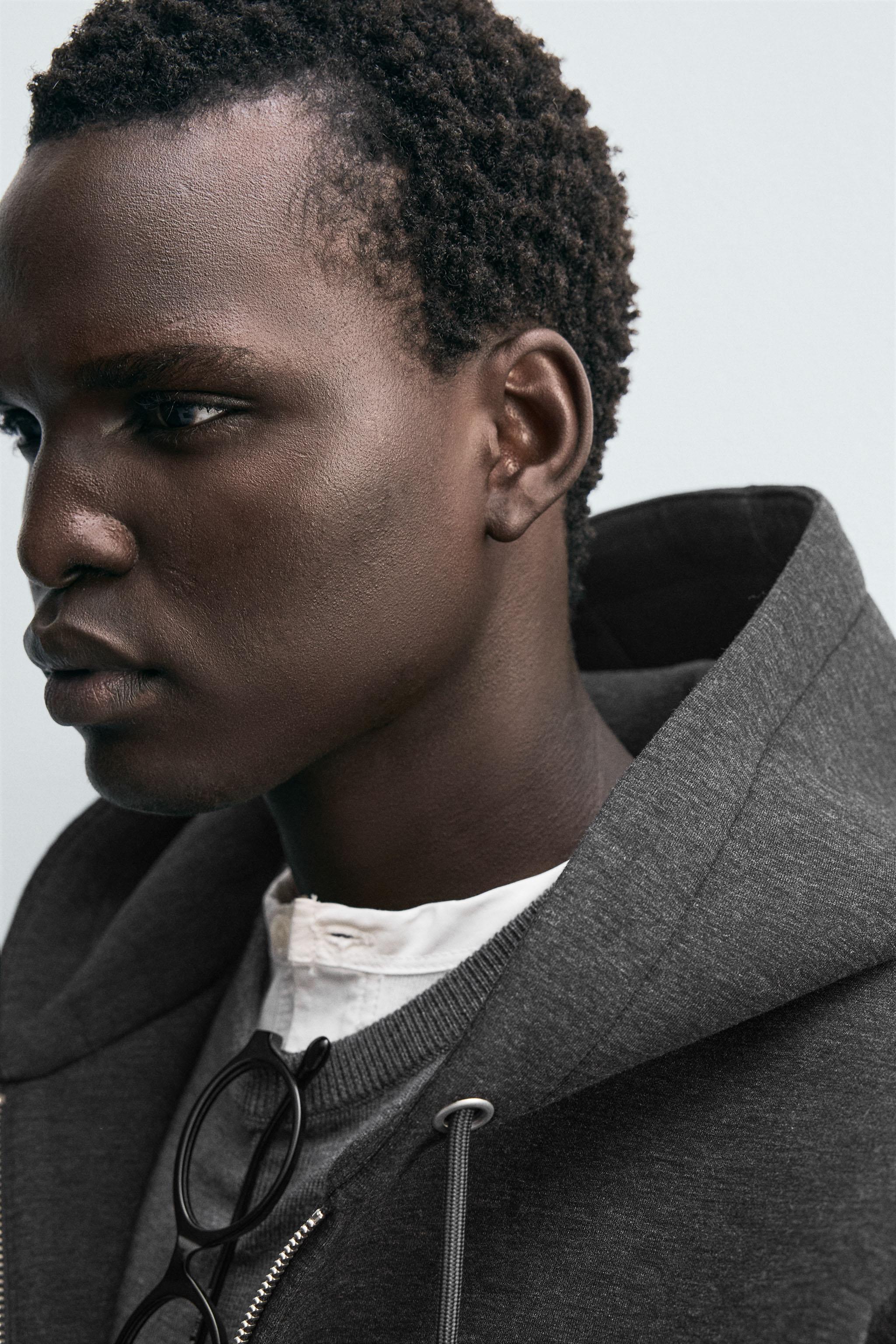 NEOPRENE EFFECT HOODIE SWEATSHIRT