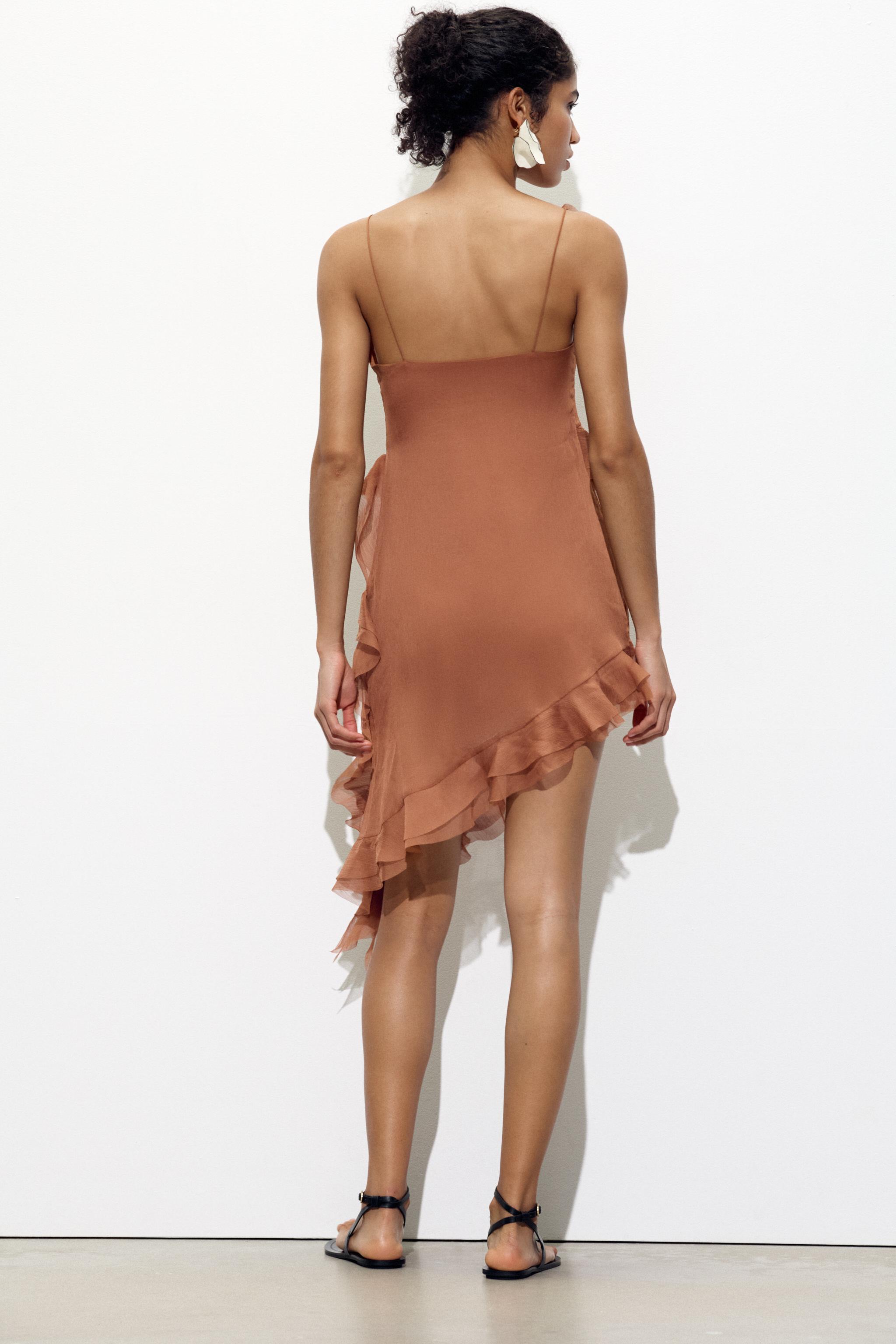 ASYMMETRICAL DRESS WITH RUFFLES - Toffee | ZARA United States